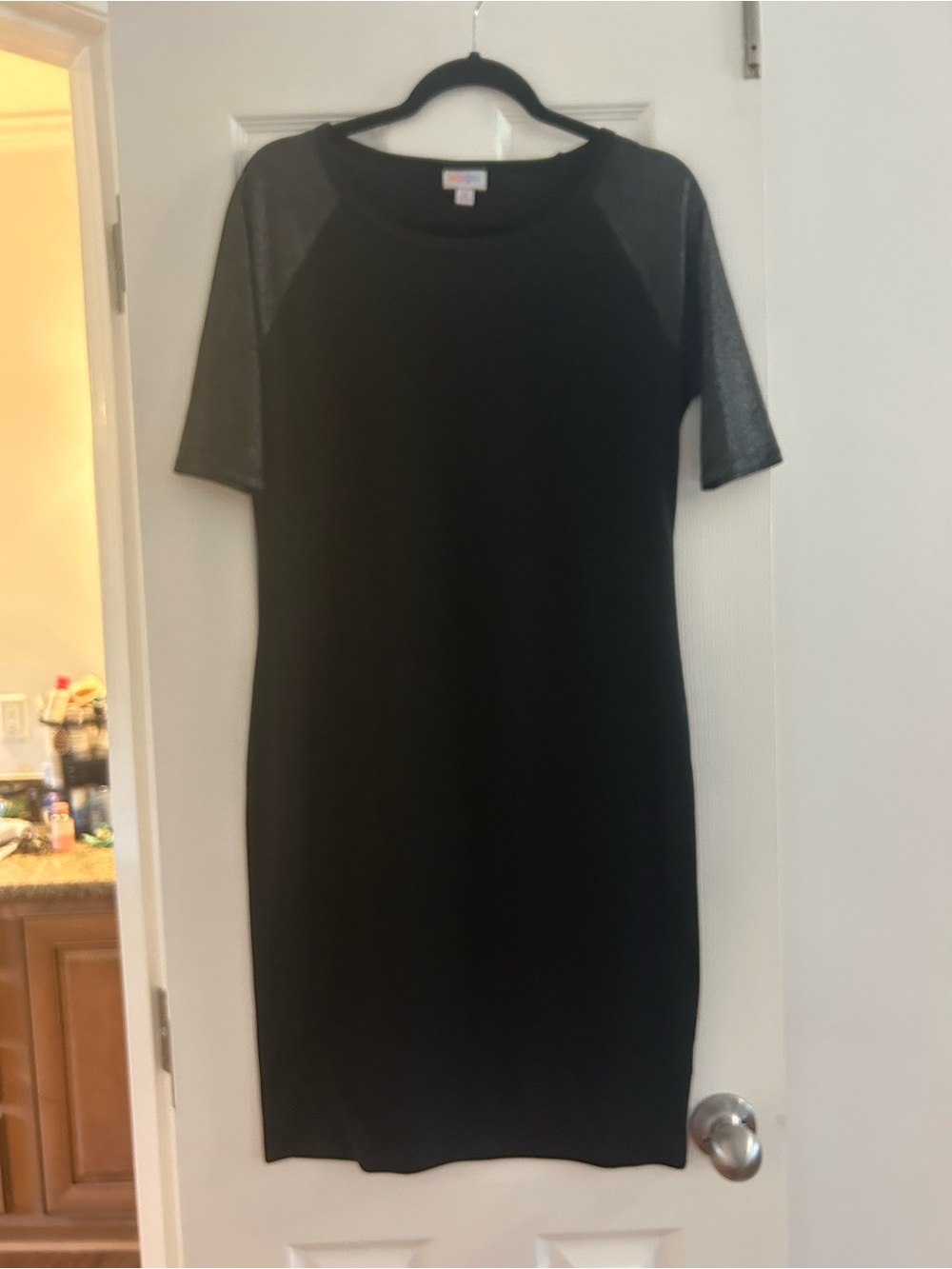 LuLaRoe | Dresses | Lularoe Black Midi Raglan Sleeve Dress